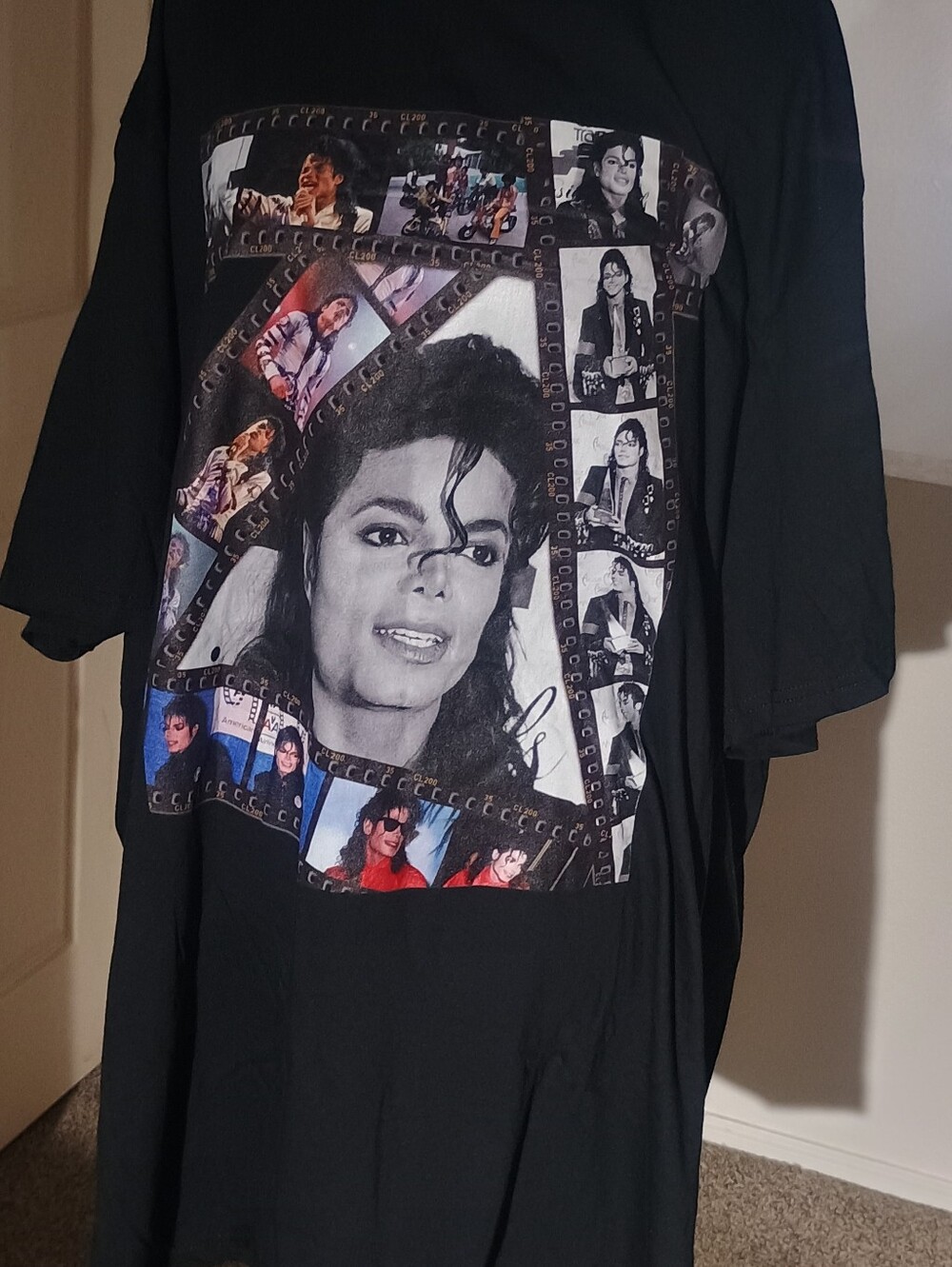 Gildan Black Short-Sleeve Men’s Shirt with Photo Collage Graphic